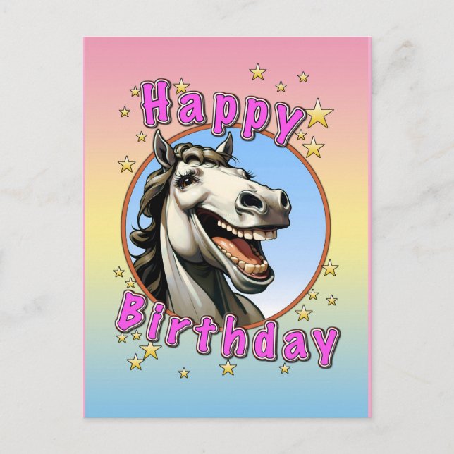 Alles Gute zum Geburtstag Pferd Postkarte (Vorderseite)