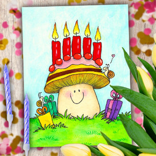 Alles Gute zum Geburtstag Pilz Postkarte