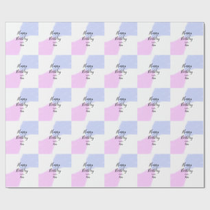 Alles Gute zum Geburtstag pink lila pastell name e Geschenkpapier