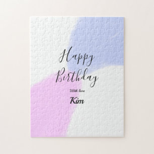 Alles Gute zum Geburtstag pink lila pastell Name e Puzzle