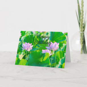 Alles Gute zum Geburtstag Pink Lotus Blumen und Bl Karte