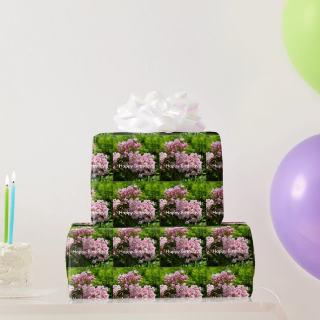Alles Gute zum Geburtstag Pink Mountain Laurel Blu Geschenkpapier (Partygeschenke)