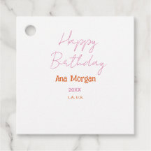ALLES GUTE ZUM GEBURTSTAG PINK ORANGE NAME EINFACH