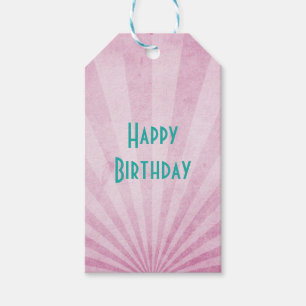 Alles Gute zum Geburtstag Pink Sunrays mit einer s Geschenkanhänger