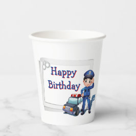 Alles Gute zum Geburtstag Polizist  Pappbecher