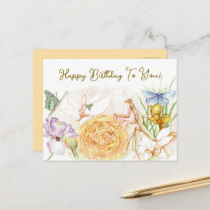 Alles Gute zum Geburtstag Pollinator-Garten Gottes Postkarte