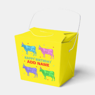 Alles Gute zum Geburtstag Pop-Art-Kühe Geschenkschachtel