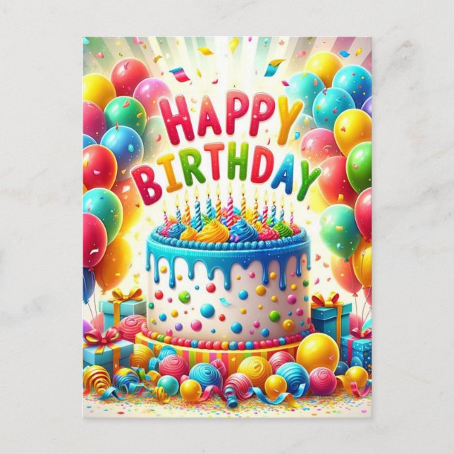 Alles Gute zum Geburtstag Postkarte (Vorderseite)
