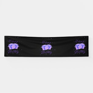 Alles Gute zum Geburtstag Pretty Purple 2.5x10 Vin Banner