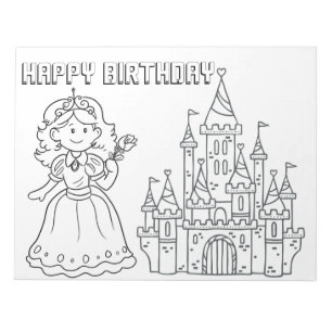 Alles Gute zum Geburtstag Prinzessin Ausmalbild Notizblock