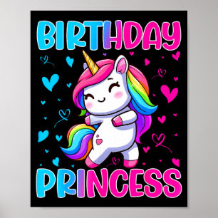 Alles Gute zum Geburtstag Prinzessin Einhorn Süßer Poster