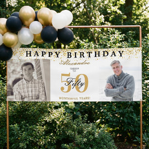 Alles Gute zum Geburtstag Prost auf 50 Jahre Foto Banner