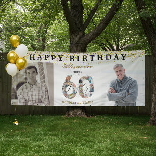 Alles Gute zum Geburtstag Prost auf 60 Jahre Foto Banner