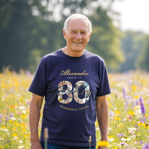 Alles Gute zum Geburtstag Prost auf 80 Jahre Foto- T-Shirt