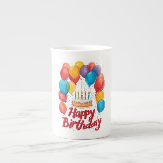 Alles Gute zum Geburtstag Prozellantasse (Vorderseite)
