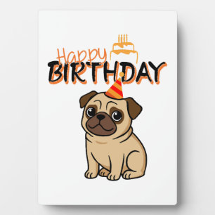 ALLES GUTE ZUM GEBURTSTAG PUG FOTOPLATTE