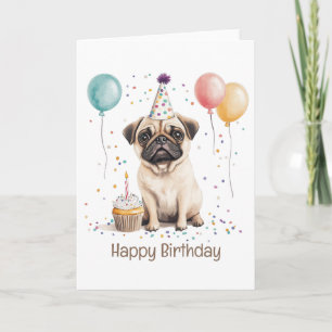 Alles Gute zum Geburtstag Pug Hund Karte