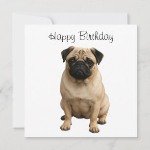 Alles Gute zum Geburtstag Pug Karte