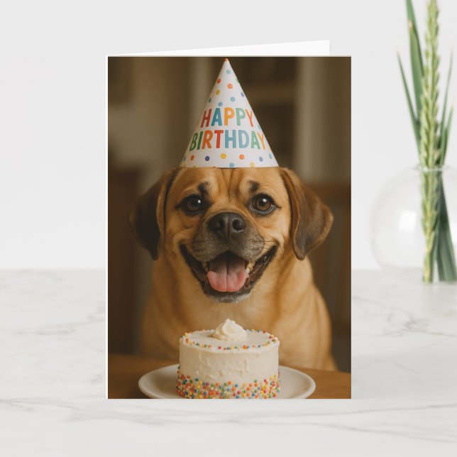 Alles Gute zum Geburtstag Puggle Karte (Vorderseite)