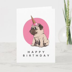 Alles Gute zum Geburtstag   Pugicorn Karte