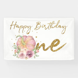 Alles Gute zum Geburtstag Pumpkin Pink und Glitzer Banner