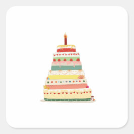 Alles Gute zum Geburtstag Quadratischer Aufkleber