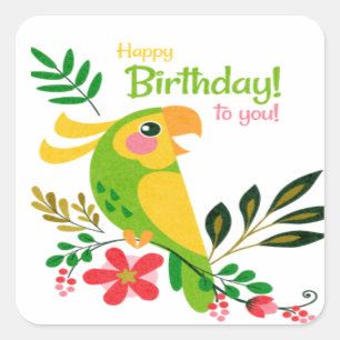 Alles Gute zum Geburtstag Quadratischer Aufkleber