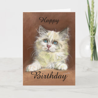 Alles Gute zum Geburtstag Ragdoll Kätzchen-Kunst Karte