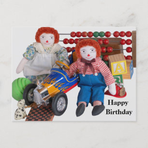 Alles Gute zum Geburtstag Raggedy Ann Andy Postkar Feiertagspostkarte