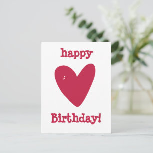 Alles Gute zum Geburtstag! Raspberry Pink Heart Postkarte