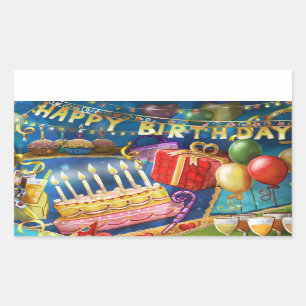 Alles Gute zum Geburtstag Rechteckiger Aufkleber