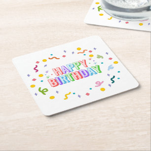 Alles Gute zum Geburtstag Rechteckiger Pappuntersetzer