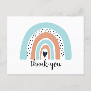 Alles Gute zum Geburtstag Regenbogen Blau Pfirsich Postkarte