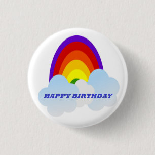 "ALLES GUTE ZUM GEBURTSTAG" REGENBOGEN BUTTON