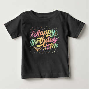 Alles Gute zum Geburtstag Regenbogen-Typografie Baby T-shirt