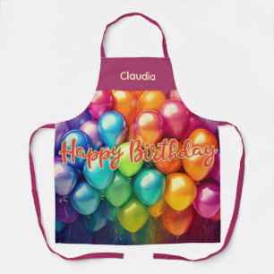 Alles Gute zum Geburtstag Regenbogenballons Person Schürze