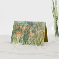 Alles Gute zum Geburtstag Reh Aquarell Bäume Wildl