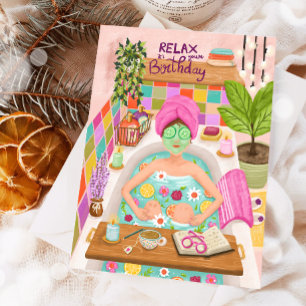 Alles Gute zum Geburtstag Relax Frau Blumen Mama M Karte