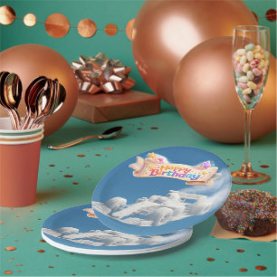 Alles Gute zum Geburtstag Rennwagen Wolke 17,8 cm  Pappteller