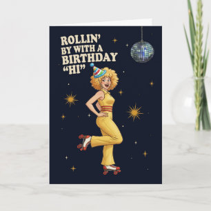 Alles Gute zum Geburtstag Retro Disco Rollschuh Fr Feiertagskarte