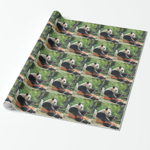 Alles Gute zum Geburtstag, Riesenpanda, der Bambus Geschenkpapier