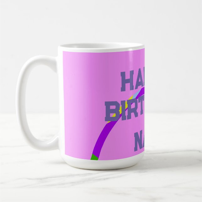 Alles Gute zum Geburtstag Ringe Pink  Kaffeetasse (Links)
