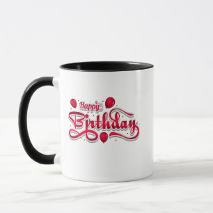 Alles Gute zum Geburtstag rosa Ballons Tasse