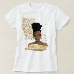 Alles Gute zum Geburtstag, Rosa & Gold, tropisch T-Shirt