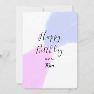 Alles Gute zum Geburtstag rosa lila pastell name e Einladung