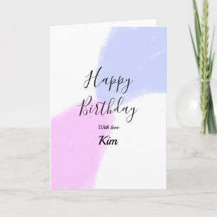 Alles Gute zum Geburtstag rosa lila pastell Name e Karte