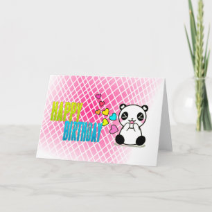 Alles Gute zum Geburtstag, Rosa, Panda, Grußkarte Karte