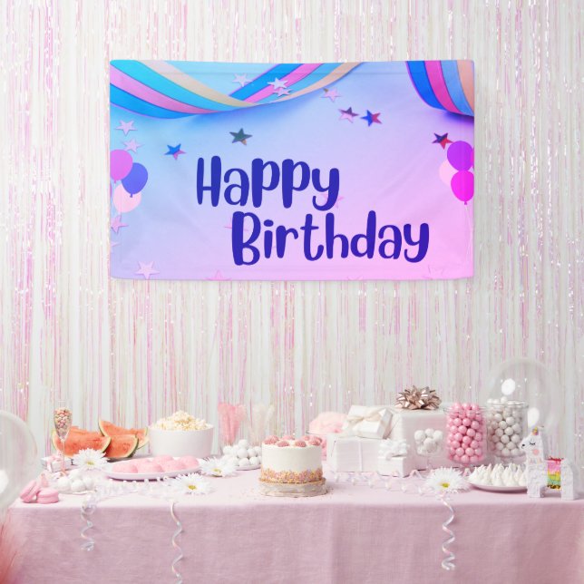 Alles Gute zum Geburtstag - Rosa und Blau Banner (Party)