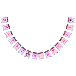 Alles Gute zum Geburtstag Rosa und Lila Einhorn Ba Wimpelkette