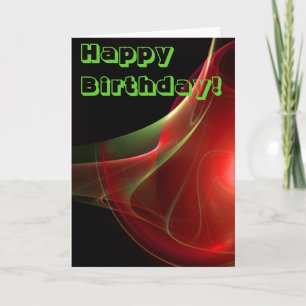 Alles Gute zum Geburtstag  Rot Grüne Abstrakte Lee Karte